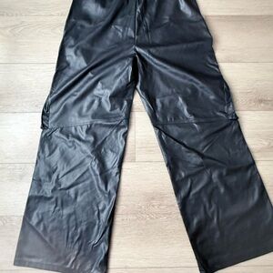 Fashion Nova women Sleek  faux leather Black Pants